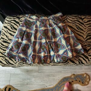 Multicolor Geometric Patterned Skirt